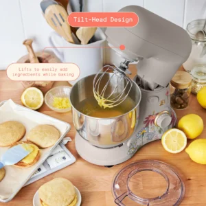 Beautiful 3 5 Qt Stand Mixer Wildflower Porcini with Flat Beater Dough Hook Balloon Whisk by Drew Barrymore 4