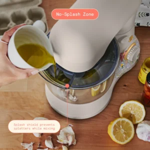 Beautiful 3 5 Qt Stand Mixer Wildflower Porcini with Flat Beater Dough Hook Balloon Whisk by Drew Barrymore 2