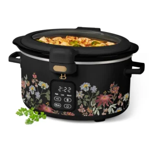 Beautiful 4 0 QT Prog Slow Cooker with Hinger Lid Thyme Green by Drew Barrymore