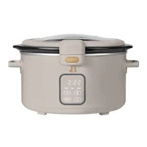Beautiful 4 0 QT Prog Slow Cooker with Hinger Lid Thyme Green by Drew Barrymore