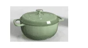 Beautiful 4 Quart Enameled Cast Iron Round Dutch Oven with petal design lid Lavender by Drew Barrymore