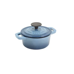 Beautiful 4 Quart Enameled Cast Iron Round Dutch Oven with petal design lid Lavender by Drew Barrymore