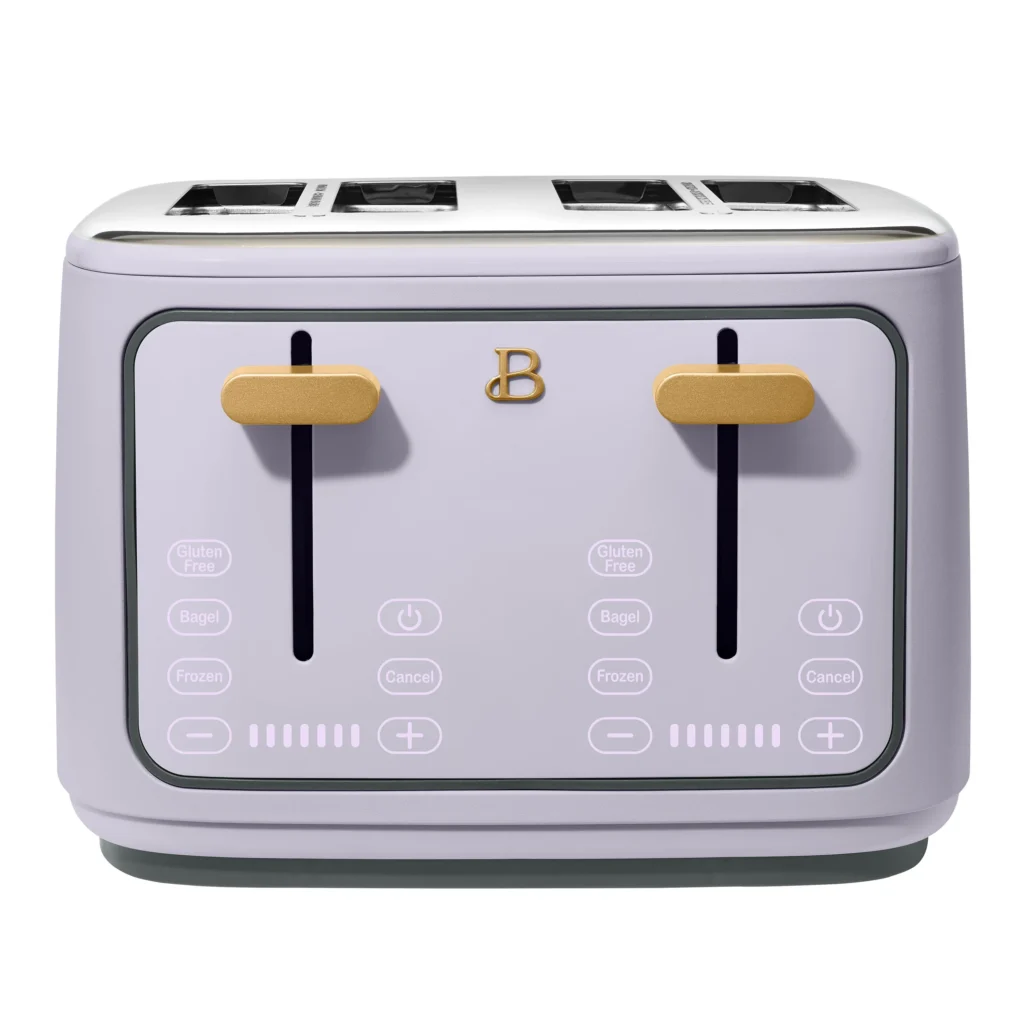 Beautiful 4-Slice Toaster with Touch Display – Oyster Grey Finish β alternate angle showing full product
