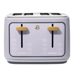 Beautiful 4 Slice Toaster with Touch Activated Display Oyster Grey by Drew Barrymore