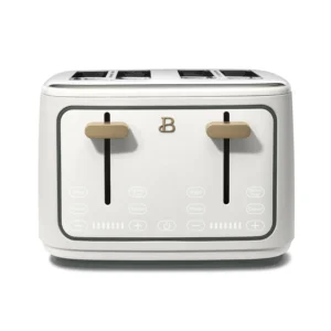 Beautiful 4 Slice Toaster with Touch Activated Display Oyster Grey by Drew Barrymore