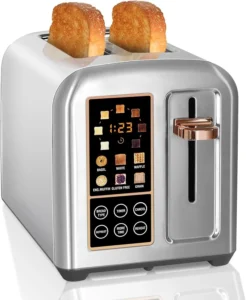 Beautiful 4 Slice Toaster with Touch Activated Display White Icing by Drew Barrymore