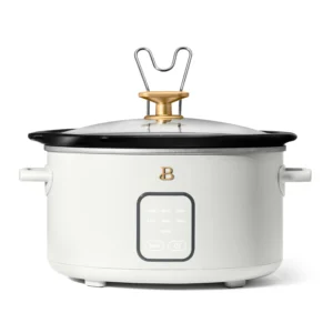 Beautiful 4Qt Slow Cooker with Touch Activated Display White Icing by Drew Barrymore