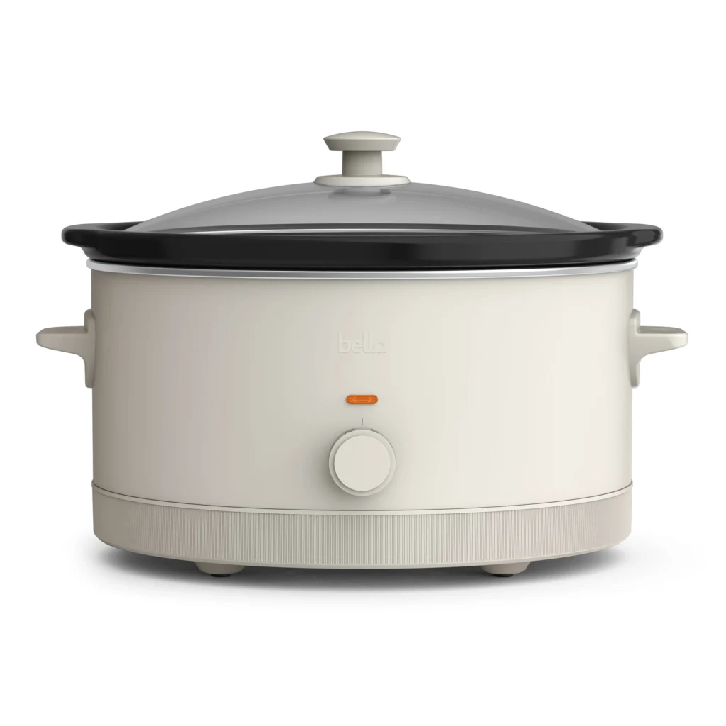 Beautiful 4Qt Touch Slow Cooker – Elegant White Icing Finish — alternate angle showing full product