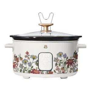 Beautiful 6 QT Programmable Slow Cooker Wildflower White by Drew Barrymore