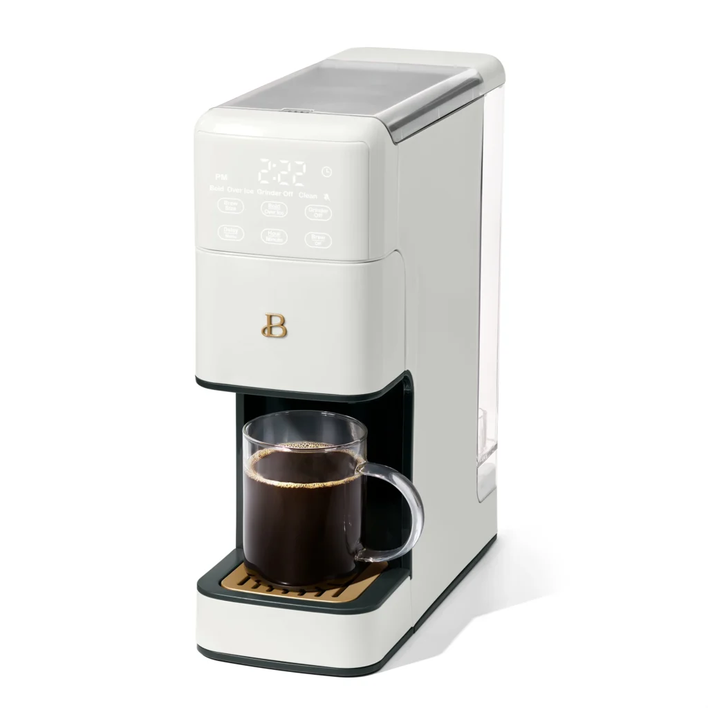 Beautiful Perfect Grind Programmable Single Serve Coffee Maker White Icing by Drew Barrymore