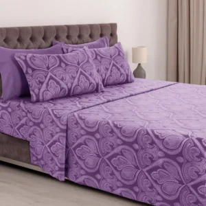 Beautiful Solid 4 Piece Woodrose Sheet Set King 2
