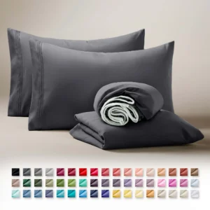 Beautiful Solid 4 Piece Woodrose Sheet Set King 3