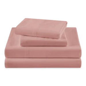 Beautiful Solid 4 Piece Woodrose Sheet Set King 4