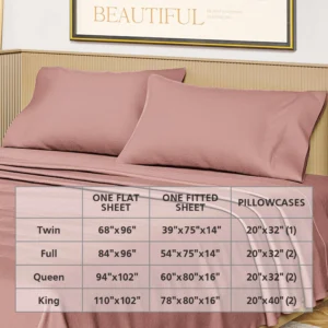 Beautiful Solid 4 Piece Woodrose Sheet Set King 5