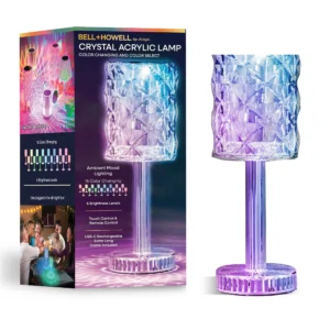 Bell and Howell Madison Table Lamp Small Cordless Touch LED Rechargeable Oval Ring Lamp for Bedside Desk Gold Base