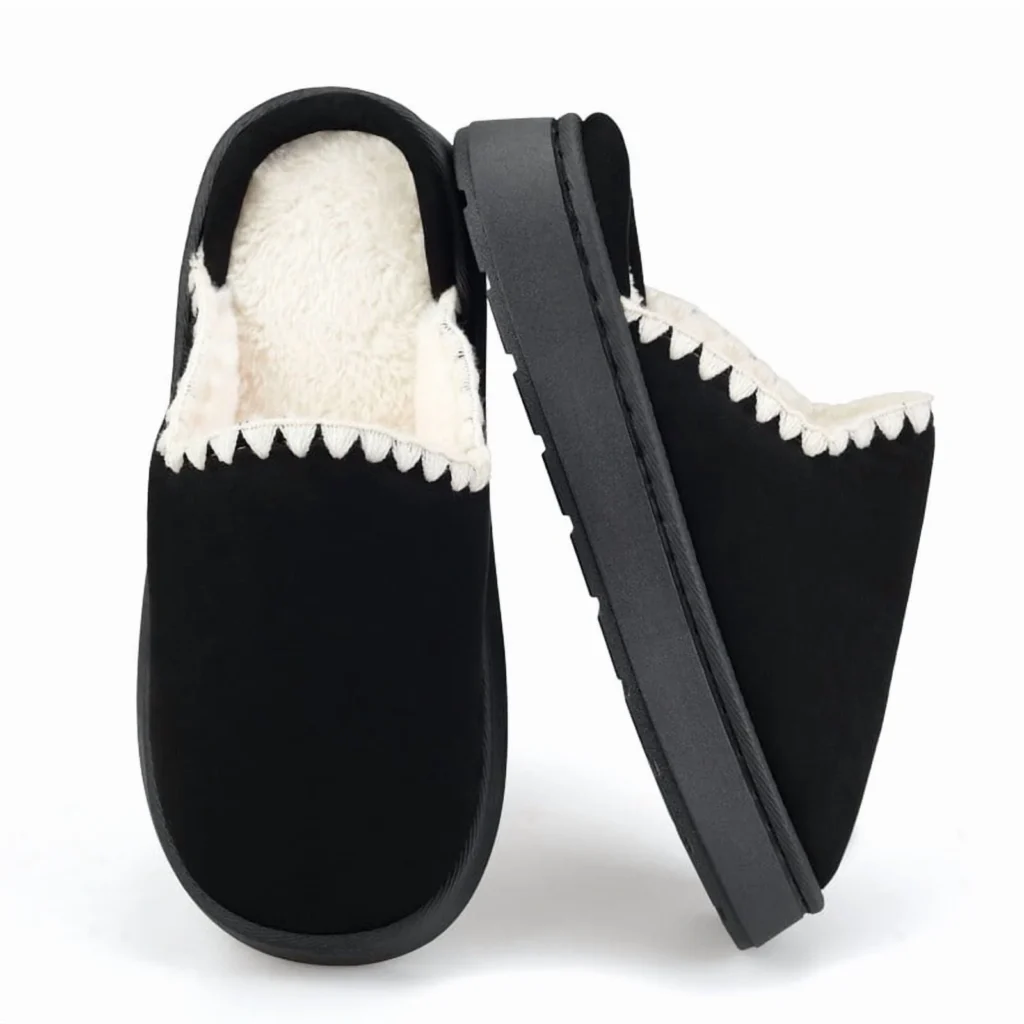 BERANMEY Cozy Faux Fur Slippers – Short Ankle, Anti-Slip — alternate angle showing full product