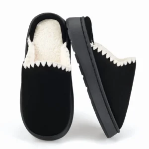 BERANMEY Cozy Fuzzy Slippers, Short Ankle Design, Anti-Slip EVA Sole