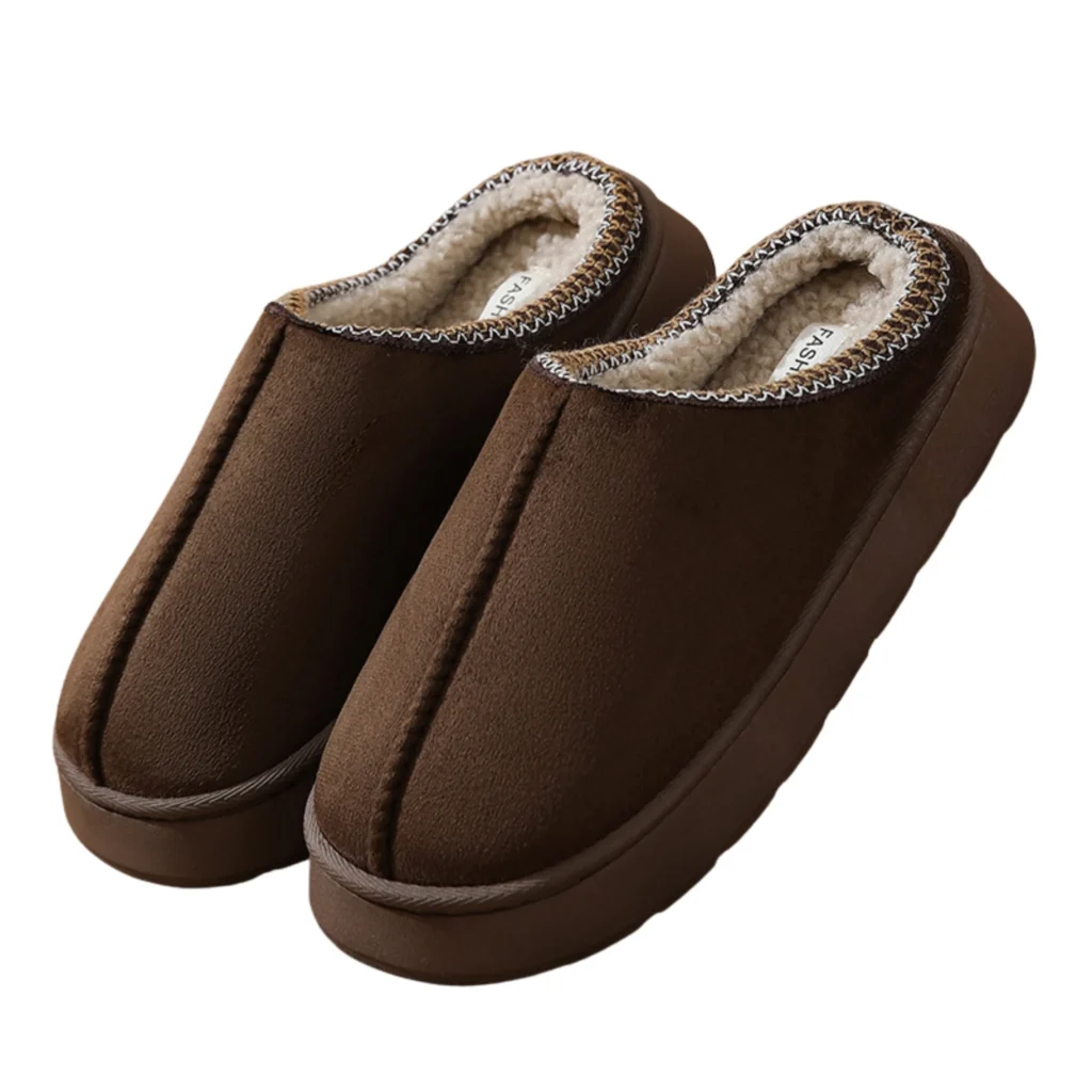 BERANMEY Cozy Fuzzy Slippers, Short Ankle Design, Anti-Slip EVA Sole