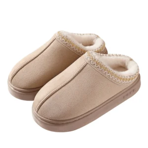 BERANMEY Cozy Fuzzy Slippers, Short Ankle Design, Anti-Slip EVA Sole