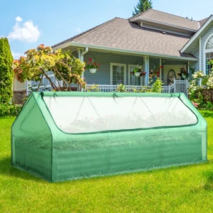 Best Choice Products 4x2x2ft Outdoor Raised Metal Oval Garden Bed Planter Box for Vegetables Flowers Wood Grain
