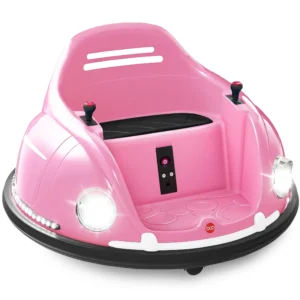 Best Choice Products 6V Kids Ride On Bumper Car Toy w Remote Control Harness Lights 360 Degree Spin Yellow
