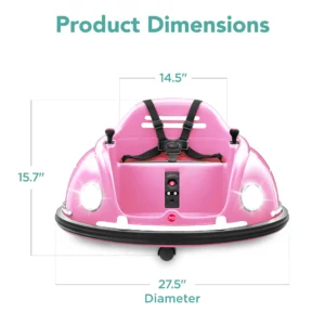 Best Choice Products 6V Kids Ride On Bumper Car Toy w Remote Control Harness Lights 360 Degree Spin Yellow