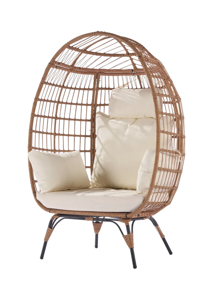 Best Choice Products Oversized Wicker Egg Chair – Indoor/Outdoor Lounger β alternate angle showing full product