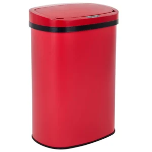 BestOffice Touch Free Sensor Stainless Steel Trash Can 13 Gallon Silver