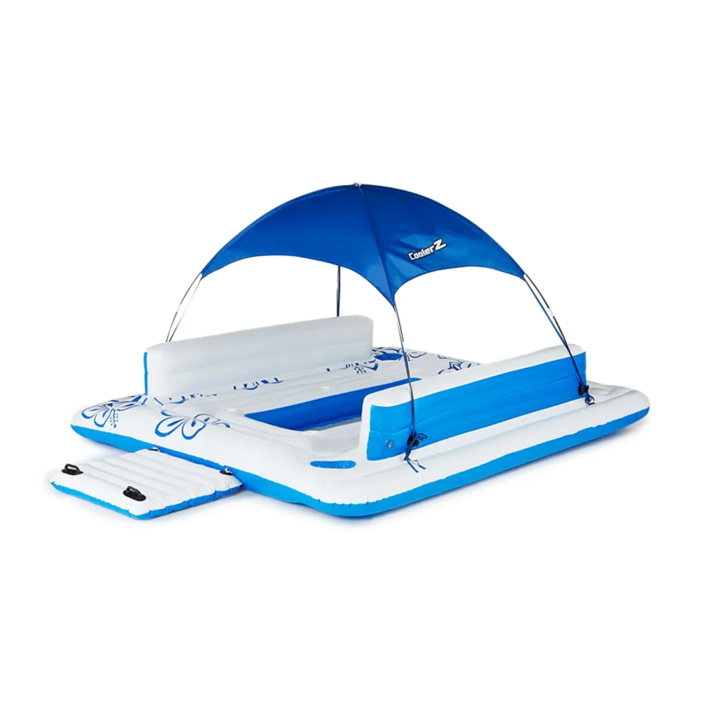 Bestway Tropical Breeze 6-Person Island Float – Sun Shade Canopy — alternate angle showing full product
