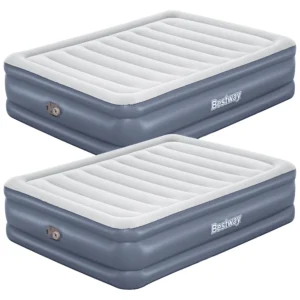 Bestway Maroon Tritech Airbed Queen 20 with Built in AC Pump