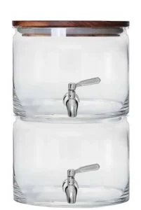 Better Homes Gardens 2pk Stacking Glass Beverage Dispenser