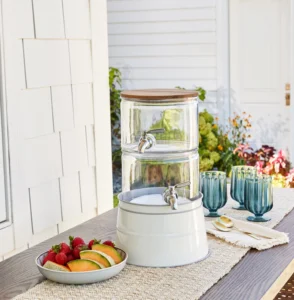 Better Homes Gardens 2pk Stacking Glass Beverage Dispenser