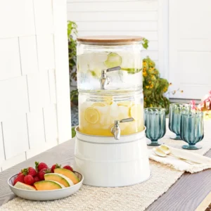 Better Homes Gardens 2pk Stacking Glass Beverage Dispenser