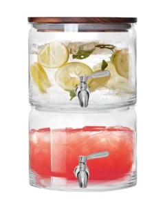 Better Homes Gardens 2pk Stacking Glass Beverage Dispenser