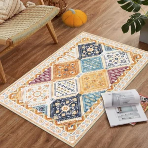 Better Homes Gardens Blue Yellow Soliel Floral 30 x 96 Runner Rug 4