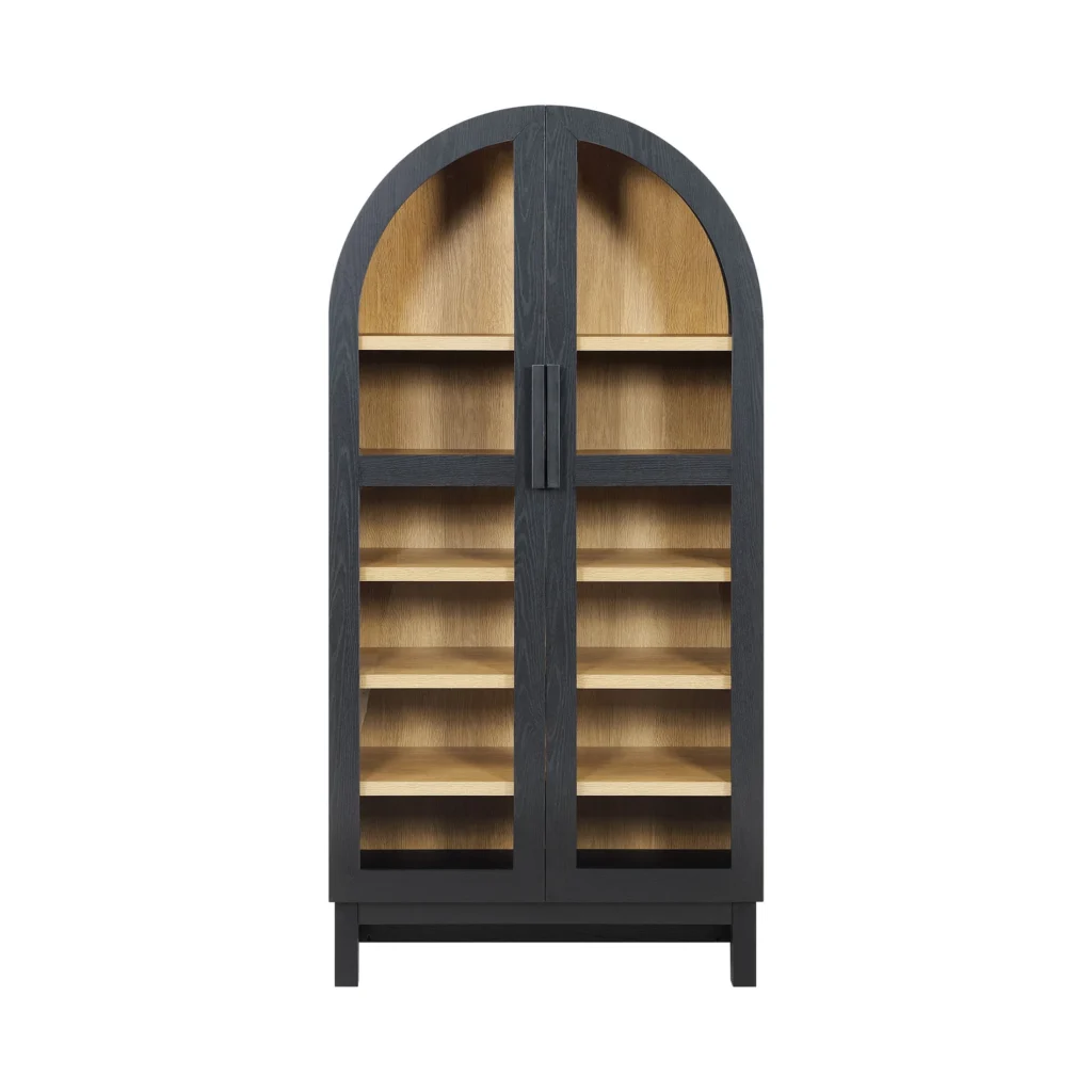 Better Homes Gardens Juliet Arch Cabinet Black Finish — close-up detail of design and finish