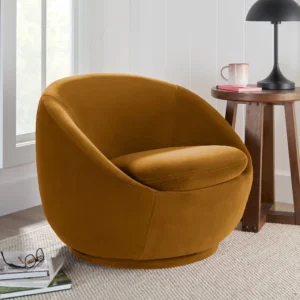 Better Homes & Gardens Mira Swivel Accent Chair, Gray Shearling