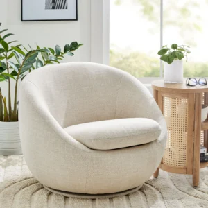 Better Homes & Gardens Mira Swivel Accent Chair, Gray Shearling