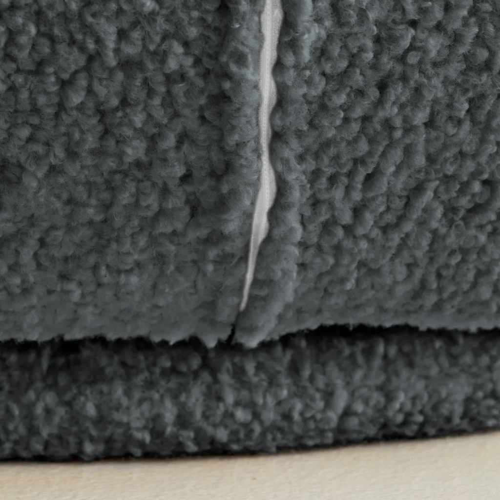 Better Homes & Gardens Mira Swivel Accent Chair, Gray Shearling — close-up detail of design and finish