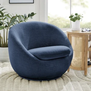 Better Homes & Gardens Mira Swivel Accent Chair, Gray Shearling