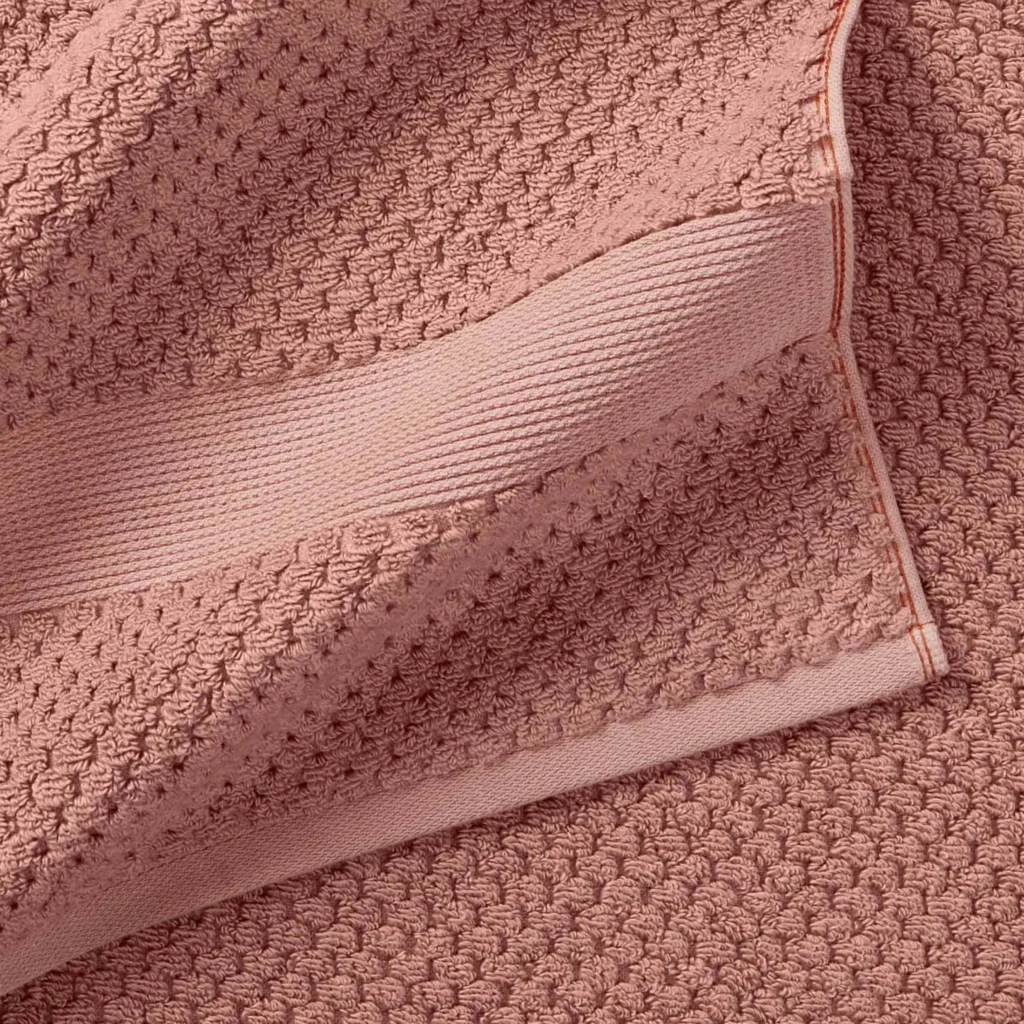 Better Homes Signature Soft Popcorn Bath Towel – Old Rose Comfort — alternate angle showing full product