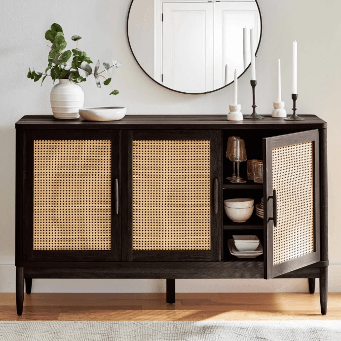 Better Homes Gardens Springwood Caning Sideboard Charcoal Finish