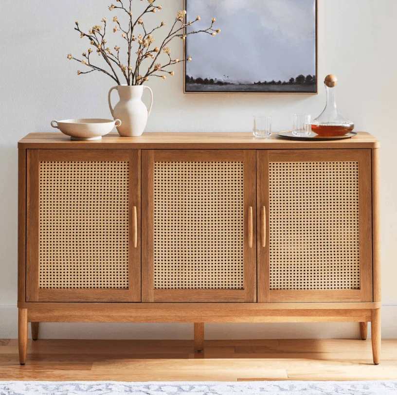 Better Homes Gardens Springwood Caning Sideboard Charcoal Finish — alternate angle showing full product