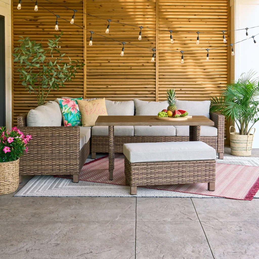 Better Homes & Gardens Wicker Sectional Dining Set – All-Weather Comfort