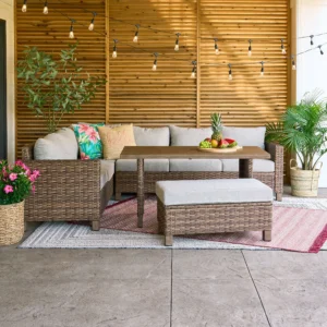 Better Homes & Gardens Wicker Sectional Dining Set – All-Weather Comfort