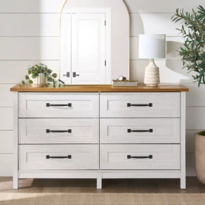 Better Homes Gardnes Modern Farmhouse 6 Drawer Dresser Alabaster