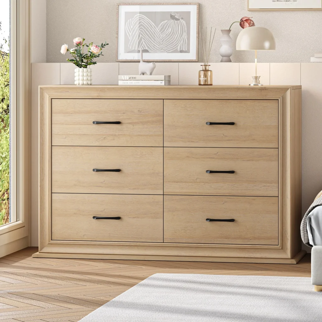 Better Homes & Gardens 6-Drawer Dresser – Alabaster Farmhouse β close-up detail of design and finish