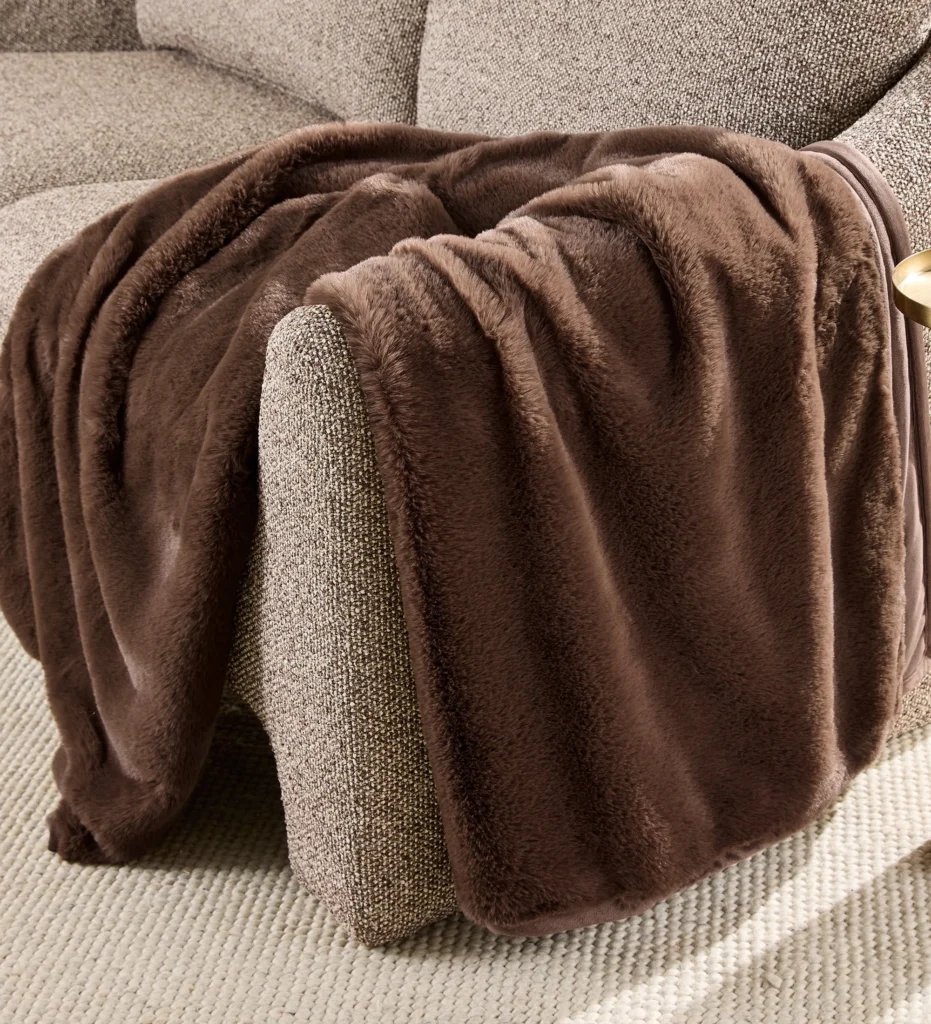 BHG Ultra-Soft Faux Fur Throw – Luxurious Comfort for Less β close-up detail of design and finish