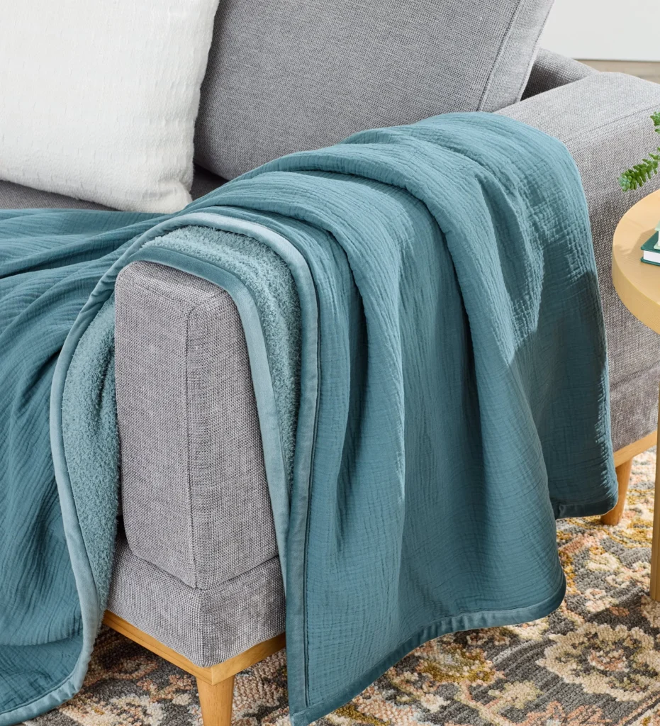 Better Homes & Gardens Reversible Cozy Throw – Luxury Home Decor — close-up detail of design and finish