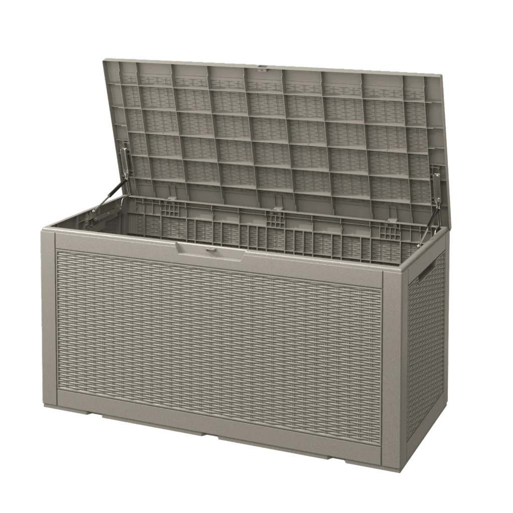 Bifanuo 100 Gallon Deck Box Lockable Resin Outdoor Storage Box Waterproof Outdoor Container for Patio Furniture Cushions Pillow